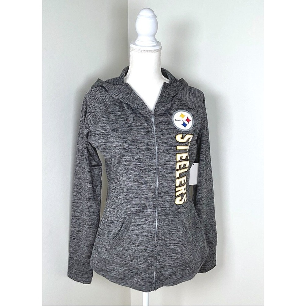 PITTSBURGH STEELERS TOUCH WOMEN'S SPACE DYED RECOVERY FLEECE HOOD Size Med NWT